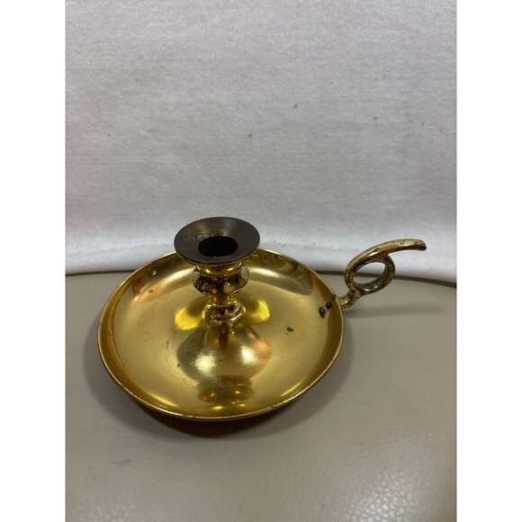 Vintage Brass Chamberstick Candle Holder - Picture 1 of 6